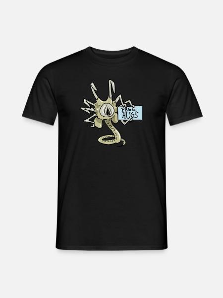 Câlins gratuits Alien Facehugger Ufo Space - T-shirt homme - noir