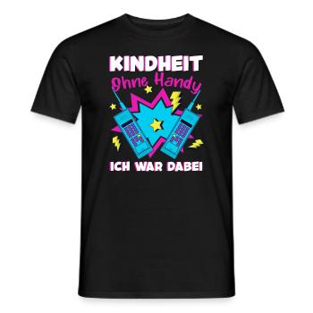 Kindheit Ohne Handy 90er Jahre Retro - Männer T-Shirt - Schwarz - Vorne - AI Model Male 178 light (178cm)