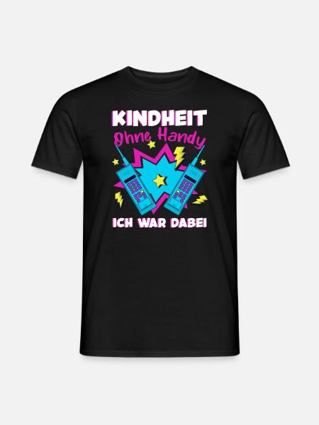 Kindheit Ohne Handy 90er Jahre Retro - Männer T-Shirt - Schwarz