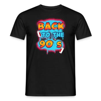 Back To The 90s Retro Party 90er Jahre - Men's T-Shirt - black - Front - AI Model Male 178 light (178cm)