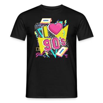 I Love The 90s 90er Jahre Retro - Men's T-Shirt - black - Front - AI Model Male 178 light (178cm)