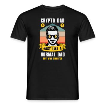 Crypto Dad Like A Normal Dad But Smarter Bitcoin - Men's T-Shirt - black - Front - AI Model Male 178 light (178cm)