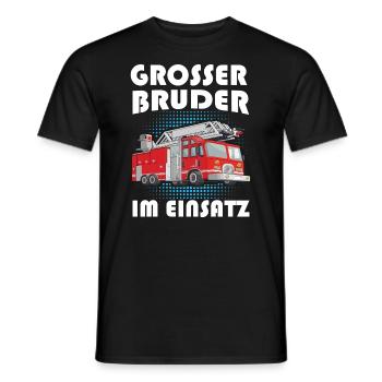 Großer Bruder Im Einsatz Feuerwehrauto Feuerwehr - Männer T-Shirt - Schwarz - Vorne - AI Model Male 178 light (178cm)