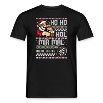 Ho Ho Hol Mir Mal Meine Darts Ugly Christmas Dart - Männer T-Shirt - Schwarz - Vorne - AI Model Male 178 light (178cm)
