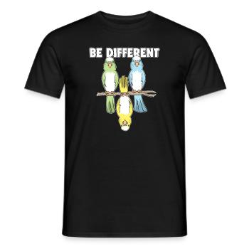 Budgerigar Bird Bat Fairy Tale Be Different - Men's T-Shirt - black - Front - AI Model Male 178 light (178cm)