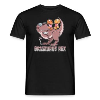 Opasaurus Rex Opa T-Rex Dinosaurier Dino - Männer T-Shirt - Schwarz - Vorne - AI Model Male 178 light (178cm)