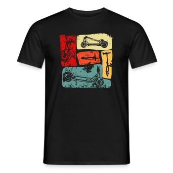 E-Scooter Stunt Scooter Roller - Men's T-Shirt - black - Front - AI Model Male 178 light (178cm)