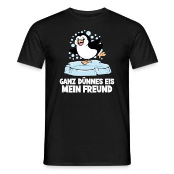 Ganz Dünnes Eis Mein Freund Pinguin Eisscholle - Männer T-Shirt - Schwarz - Vorne - AI Model Male 178 light (178cm)