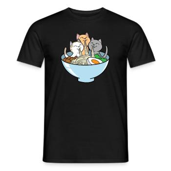 Ramen Nouilles Pour Chat Japon Kawaii Otaku - T-shirt homme - noir - Devant - AI Model Male 178 light (178cm)