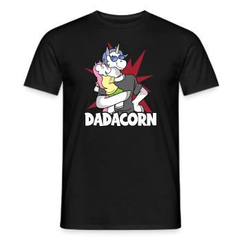 Dadacorn Papa Enhörning - T-shirt herr - svart - Fram - AI Model Male 178 light (178cm)