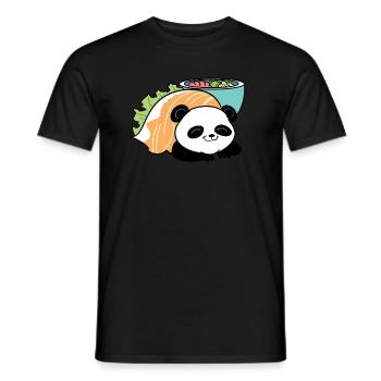 Kawaii Anime Sushi Panda Pandabär - Männer T-Shirt - Schwarz - Vorne - AI Model Male 178 light (178cm)