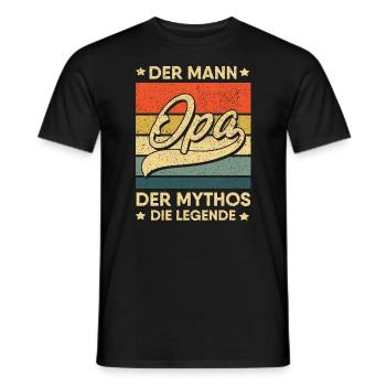 Opa Der Mann Der Mythos Die Legende - Männer T-Shirt - Schwarz - Vorne - AI Model Male 178 light (178cm)