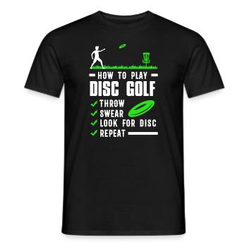 How To Play Disc Golf - Men's T-Shirt - black - Front - AI Model Male 178 light (178cm)