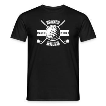 Always Wash Your Balls Golf Golfer - Männer T-Shirt - Schwarz - Vorne - AI Model Male 178 light (178cm)