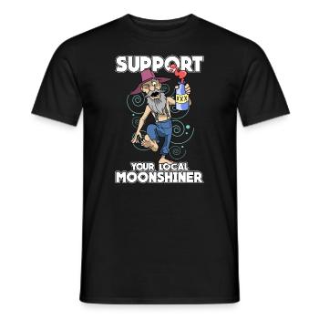Hinterwäldler Support Your Local Moonshiner - Men's T-Shirt - black - Front - AI Model Male 178 light (178cm)