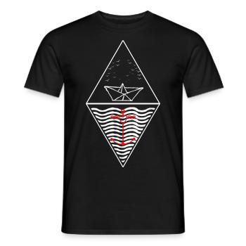 Triangle sea and love - Men's T-Shirt - black - Front - AI Model Male 178 light (178cm)