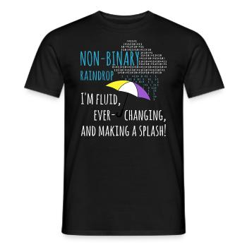 Non-binary raindrops non-binary PRIDE LGBT - Men's T-Shirt - black - Front - AI Model Male 178 light (178cm)