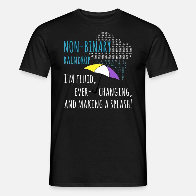 Nicht binäre Regentropfen non-binary PRIDE LGBT - Männer T-Shirt - Schwarz