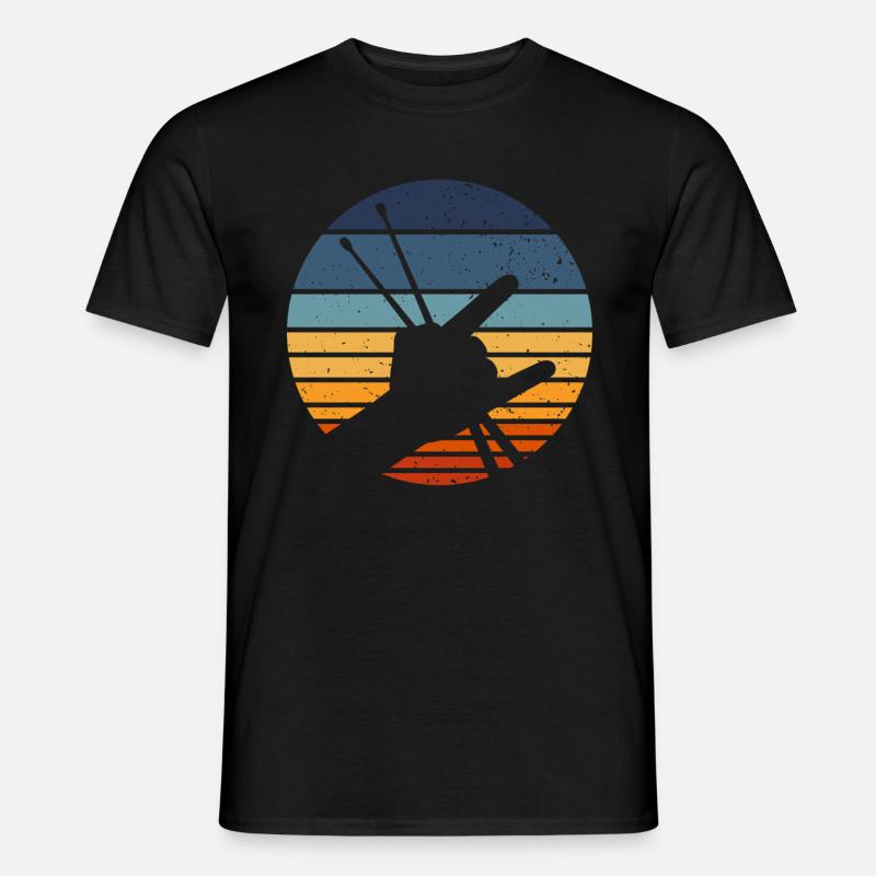 Retro Drumming Drumstick Drummer - Männer T-Shirt - Schwarz