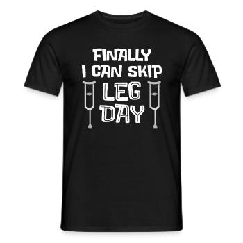 Finally I Can Skip Leg Day - Broken Legged Gift - Men's T-Shirt - black - Front - AI Model Male 178 light (178cm)