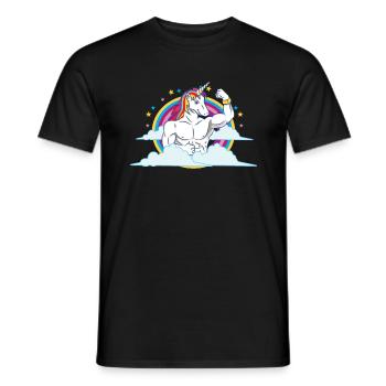 Unicorn Muscles - Funny Fitness Gym Rainbow Gift - Men's T-Shirt - black - Front - AI Model Male 178 light (178cm)