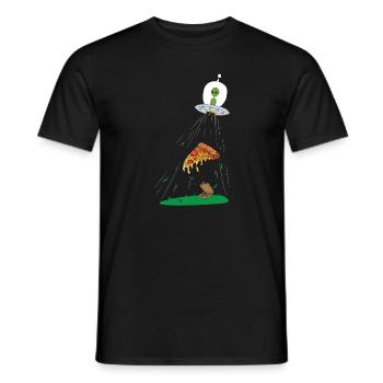 Ufo Pizza für Alien - Männer T-Shirt - Schwarz - Vorne - AI Model Male 178 light (178cm)