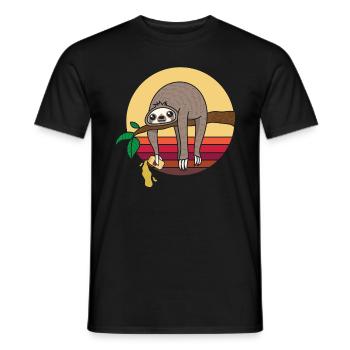 Paresseux bière bière bière bière bière bière - T-shirt homme - noir - Devant - AI Model Male 178 light (178cm)