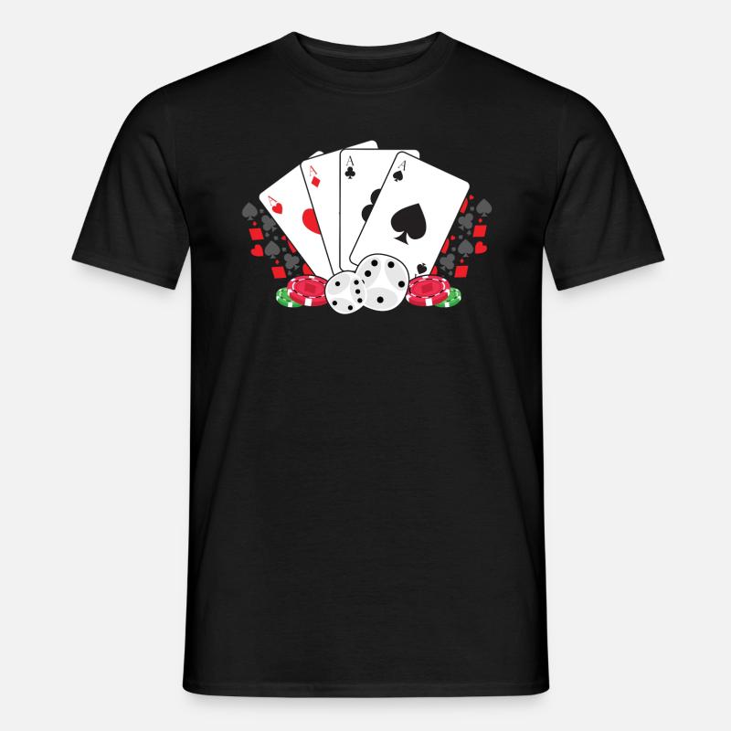 Pocker 4 Ass´e Vierling - Männer T-Shirt - Schwarz