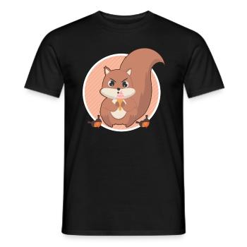 Un écureuil lèche la glace - T-shirt homme - noir - Devant - AI Model Male 178 light (178cm)