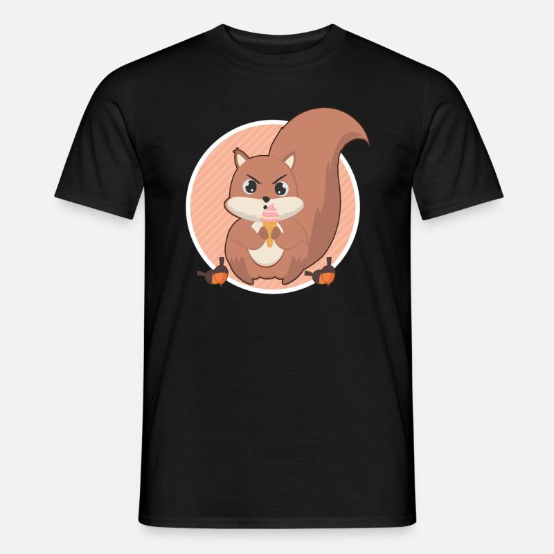 Eichhörnchen schleckt Eis - Männer T-Shirt - Schwarz