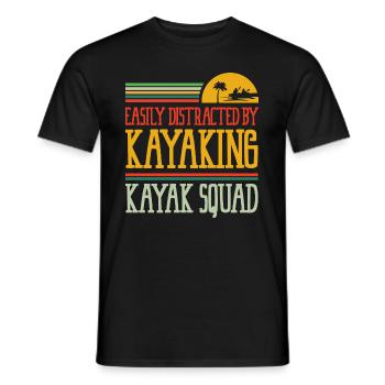 Distrait par le kayak Canot Pagaie Kayak - T-shirt homme - noir - Devant - AI Model Male 178 light (178cm)