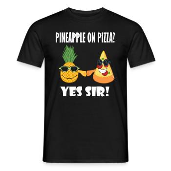Pineapple and Pizza Buddy Ironisches Sprichwort - Männer T-Shirt - Schwarz - Vorne - AI Model Male 178 light (178cm)