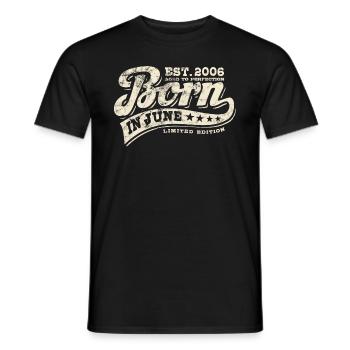 Né en juin 2006, Juni, Edition Limitée, Vintage - T-shirt homme - noir - Devant - AI Model Male 178 light (178cm)