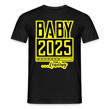 Baby 2025 Loading Babyshower - Männer T-Shirt - Schwarz - Vorne - AI Model Male 178 light (178cm)