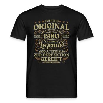 Original seit 1980 Jahrgang Geburtstag Geschenk - Männer T-Shirt - Schwarz - Vorne - AI Model Male 178 light (178cm)