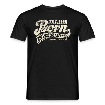 Born in February 1965 - Geburtstag - Geschenk - Männer T-Shirt - Schwarz - Vorne - AI Model Male 178 light (178cm)