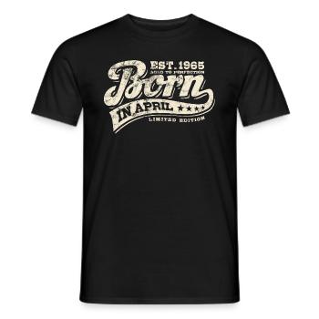 Born in April 1965 - Geburtstag - Geschenk - Männer T-Shirt - Schwarz - Vorne - AI Model Male 178 light (178cm)