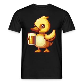 Duck Pixel Beer - Men's T-Shirt - black - Front - AI Model Male 178 light (178cm)