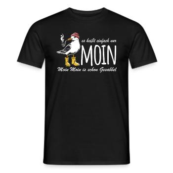 Möwe - Es heißt einfach nur Moin - Spruch - Männer T-Shirt - Schwarz - Vorne - AI Model Male 178 light (178cm)