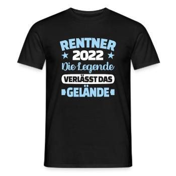 Rentner 2022 Die Legende verlässt das Gelände - Männer T-Shirt - Schwarz - Vorne - AI Model Male 178 light (178cm)
