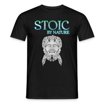 Stoic by Nature - Männer T-Shirt - Schwarz - Vorne - AI Model Male 178 light (178cm)