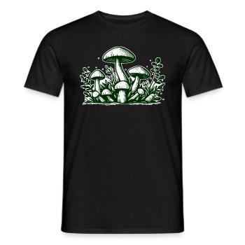 Champignons Pilze - T-shirt homme - noir - Devant - AI Model Male 178 light (178cm)