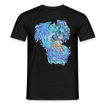 Niedlich Drache Phantasie Mythologie Wasser See - Männer T-Shirt - Schwarz - Vorne - AI Model Male 178 light (178cm)