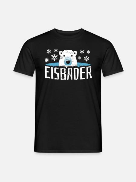 Eisbär Eisbaden Eisbad - Männer T-Shirt - Schwarz