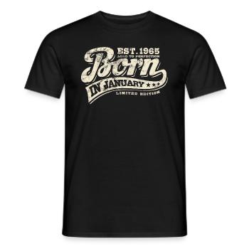 Born in January 1965 - Geburtstag - Geschenk - Männer T-Shirt - Schwarz - Vorne - AI Model Male 178 light (178cm)