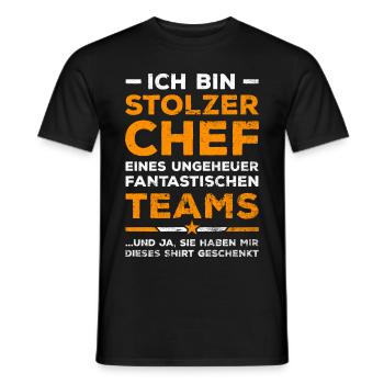 Stolzer Chef Eines Fantastischen Teams Boss Arbeit - Männer T-Shirt - Schwarz - Vorne - AI Model Male 178 light (178cm)