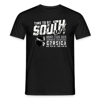 Time to go South Corsica GR20 Monte Cinto - Men's T-Shirt - black - Front - AI Model Male 178 light (178cm)