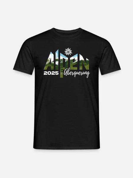 Alpenüberquerung Alpen Überquerung 2025 Edelweiß - Männer T-Shirt - Schwarz