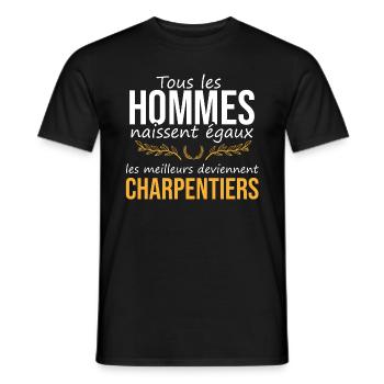 cadeau marrant homme charpentier métier ouvrier - T-shirt homme - noir - Devant - AI Model Male 178 light (178cm)