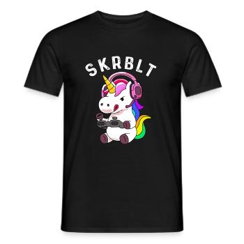 Gamer Einhorn - Geschenkidee - Männer T-Shirt - Schwarz - Vorne - AI Model Male 178 light (178cm)